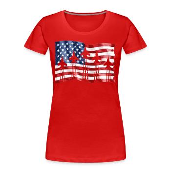 Amerikanische Kampfjets 4. Juli - Frauen Premium Bio T-Shirt - Rot - Vorne - Mia (176cm)