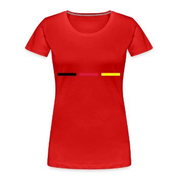 Deutschland Streifen - Frauen Premium Bio T-Shirt - Rot - Vorne - Mia (176cm)