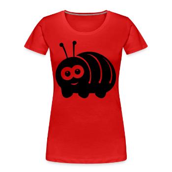 Chenille - T-shirt bio Premium Femme - rouge - Devant - Mia (176cm)