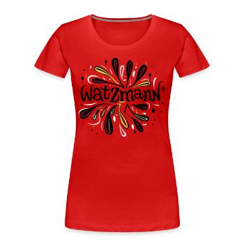 Watzmann Schriftzug kunstvoll gestaltet - Frauen Premium Bio T-Shirt - Rot - Vorne - Mia (176cm)