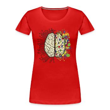 CPU-Gehirn - Frauen Premium Bio T-Shirt - Rot - Vorne - Mia (176cm)