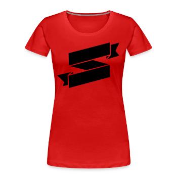 Black Ribbon Banner - Women's Premium Organic T-Shirt - red - Front - Mia (176cm)