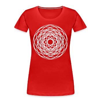 Geometric Circle Mandala - Women's Premium Organic T-Shirt - red - Front - Mia (176cm)
