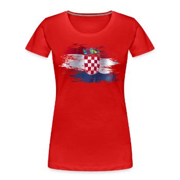 Croatie utilisé - T-shirt bio Premium Femme - rouge - Devant - Mia (176cm)