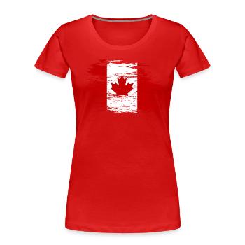 Kanada Flagge used - Frauen Premium Bio T-Shirt - Rot - Vorne - Mia (176cm)