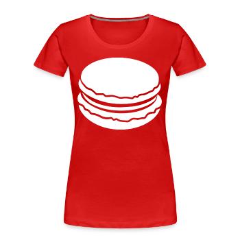 macaron - T-shirt bio Premium Femme - rouge - Devant - Mia (176cm)