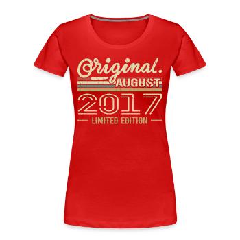 A78 - T-shirt bio Premium Femme - rouge - Devant - Mia (176cm)