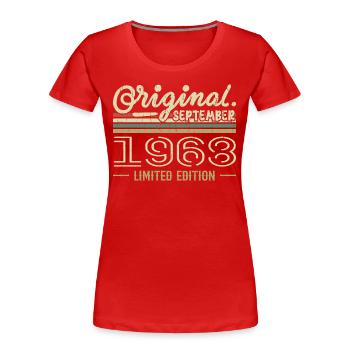 September 1968 Birthday Gift September 1968 - Women's Premium Organic T-Shirt - red - Front - Mia (176cm)