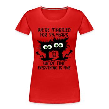 29 ans marié velours cadeau de mariage - T-shirt bio Premium Femme - rouge - Devant - Mia (176cm)