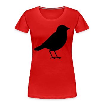 Petit oiseau - T-shirt bio Premium Femme - rouge - Devant - Mia (176cm)