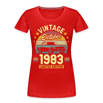 Fest feiern Oktober 1983 40-jähriges Jubiläum - Frauen Premium Bio T-Shirt - Rot - Vorne - Mia (176cm)