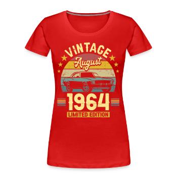 August 1964 Auto zum 60-jährigen Jubiläum - Frauen Premium Bio T-Shirt - Rot - Vorne - Mia (176cm)