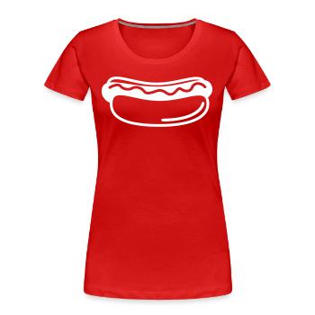 Icône hot-dog - T-shirt bio Premium Femme - rouge - Devant - Mia (176cm)
