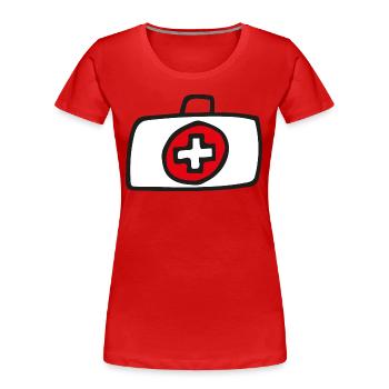 Medizin Koffer Skizze - Frauen Premium Bio T-Shirt - Rot - Vorne - Mia (176cm)