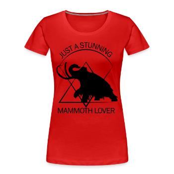 Funny Mammoth Stone Age Ice Age Design Prehistoric - Women's Premium Organic T-Shirt - red - Front - Mia (176cm)
