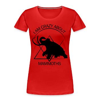 Drôle de mammouth Âge de pierre Conception de l’âge de glace Préhistorique - T-shirt bio Premium Femme - rouge - Devant - Mia (176cm)