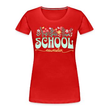 School Board School Counselor - Women's Premium Organic T-Shirt - red - Front - Mia (176cm)