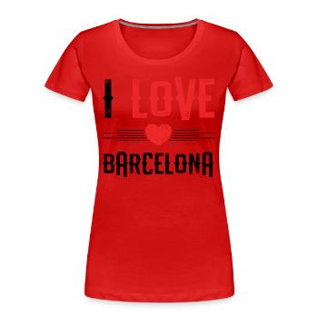 I Love Barcelona - Frauen Premium Bio T-Shirt - Rot - Vorne - Mia (176cm)