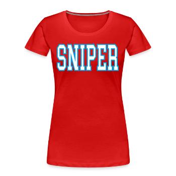 Sniper - Women's Premium Organic T-Shirt - red - Front - Mia (176cm)