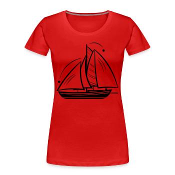 Sailboat - Women's Premium Organic T-Shirt - red - Front - Mia (176cm)