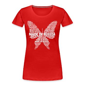 Russischer Bär mit Balalaika Russische Flagge - Frauen Premium Bio T-Shirt - Rot - Vorne - Mia (176cm)