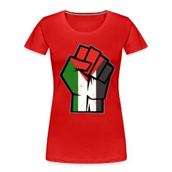 Palestine libre, Vinatge Patriotique palestinien - T-shirt bio Premium Femme - rouge - Devant - Mia (176cm)