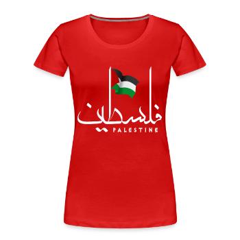 Palestine libre, drapeau patriotique palestinien - T-shirt bio Premium Femme - rouge - Devant - Mia (176cm)