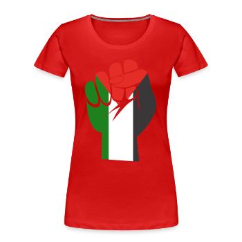 Palestine libre, drapeau patriotique palestinien, femme - T-shirt bio Premium Femme - rouge - Devant - Mia (176cm)