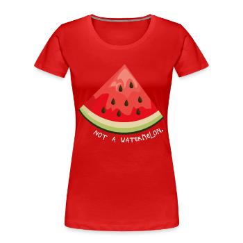 Free Palestine Not A Watermelon Patriotic Symbol - Women's Premium Organic T-Shirt - red - Front - Mia (176cm)