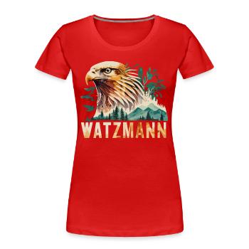 Watzmann Steinadler Bartgeier Souvenirs - Frauen Premium Bio T-Shirt - Rot - Vorne - Mia (176cm)