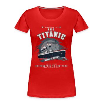 Vintage Titanic Lover Christmas Birthday Gifts - Women's Premium Organic T-Shirt - red - Front - Mia (176cm)