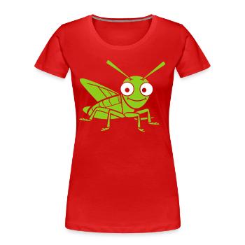 Heuschrecke - Frauen Premium Bio T-Shirt - Rot - Vorne - Mia (176cm)