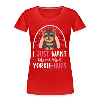 Süßer Yorkshire Terrier Liebhaber Kawaii - Frauen Premium Bio T-Shirt - Rot - Vorne - Mia (176cm)