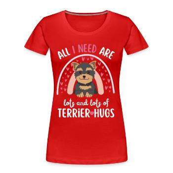 Süßer Yorkshire Terrier Liebhaber Kawaii - Frauen Premium Bio T-Shirt - Rot - Vorne - Mia (176cm)
