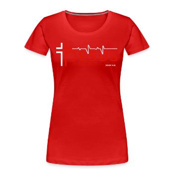 Jesus Christus Bibelvers Weg Wahrheit Leben Christ - Frauen Premium Bio T-Shirt - Rot - Vorne - Mia (176cm)