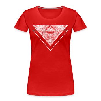 Tattoo Amazigh Berber Nord African Motive Abstract - Frauen Premium Bio T-Shirt - Rot - Vorne - Mia (176cm)