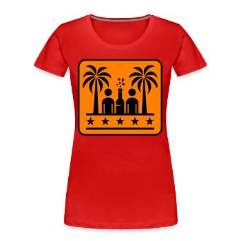 Drinking Beach Party - Frauen Premium Bio T-Shirt - Rot - Vorne - Mia (176cm)