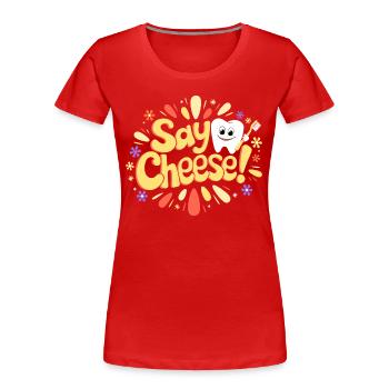 Retro Dental Humor Frau Zahnärztin - Frauen Premium Bio T-Shirt - Rot - Vorne - Mia (176cm)
