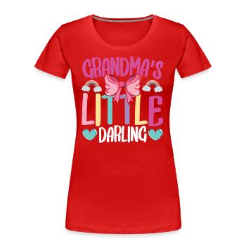 Grandma's Little Darling Kiddie Ribbon Hearts - Frauen Premium Bio T-Shirt - Rot - Vorne - Mia (176cm)