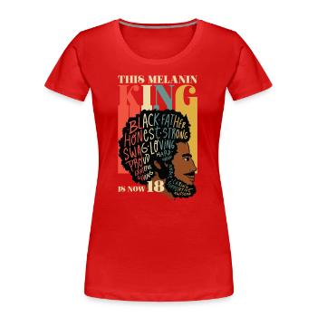Dieser Melaninkönig Ist Jetzt 18 Juneteenth 18. - Frauen Premium Bio T-Shirt - Rot - Vorne - Mia (176cm)