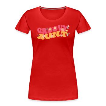 Groovy Aunt Garden Plant Flower Decorations - Women's Premium Organic T-Shirt - red - Front - Mia (176cm)