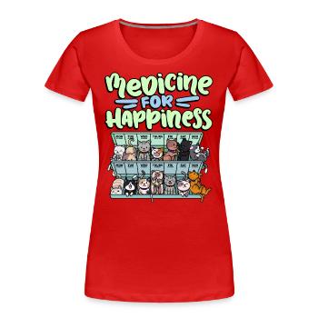Meine Glückliche Medizin Jeden Tag Pille - Frauen Premium Bio T-Shirt - Rot - Vorne - Mia (176cm)