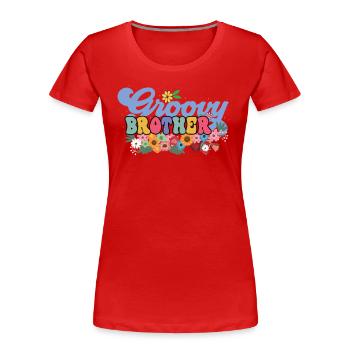 Groovy Bruder Garten Pflanze Blumen Blumendekor - Frauen Premium Bio T-Shirt - Rot - Vorne - Mia (176cm)