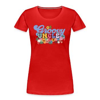 Groovy Onkel Garten Pflanze Blumen Blumenschmuck - Frauen Premium Bio T-Shirt - Rot - Vorne - Mia (176cm)