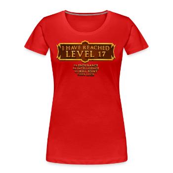 J’ai atteint le niveau 17 rpg jeu en ligne - T-shirt bio Premium Femme - rouge - Devant - Mia (176cm)