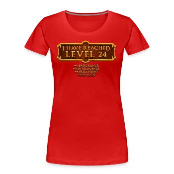 J’ai atteint le niveau 24 rpg jeu en ligne - T-shirt bio Premium Femme - rouge - Devant - Mia (176cm)