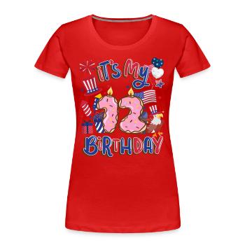 Es Ist Mein 12 Geburtstag Eagle 4. Juli - Frauen Premium Bio T-Shirt - Rot - Vorne - Mia (176cm)