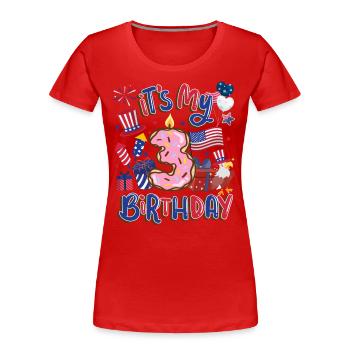 Es Ist Mein 3 Geburtstag Eagle 4. Juli - Frauen Premium Bio T-Shirt - Rot - Vorne - Mia (176cm)