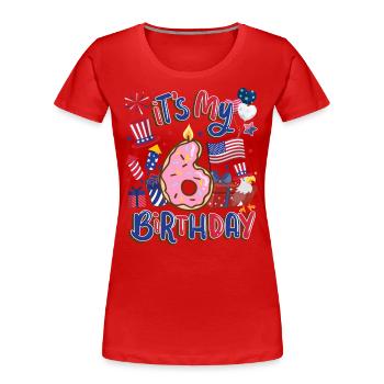 Es Ist Mein 6 Geburtstag Eagle 4. Juli - Frauen Premium Bio T-Shirt - Rot - Vorne - Mia (176cm)