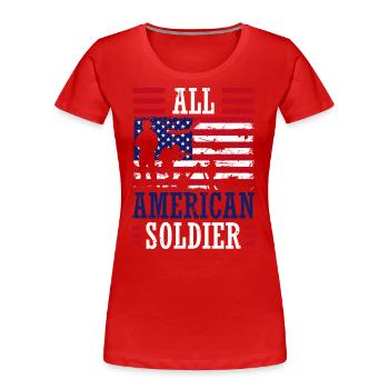 All American Soldier 4. Juli Soldier Independence - Frauen Premium Bio T-Shirt - Rot - Vorne - Mia (176cm)